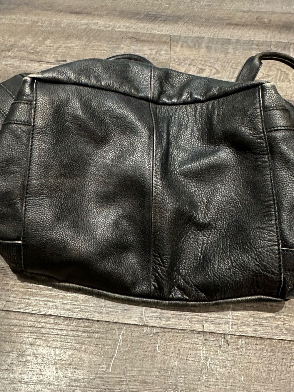Free People Leslie Leather Tote in Distressed Black Overnight Bag - Picture 4 of 14